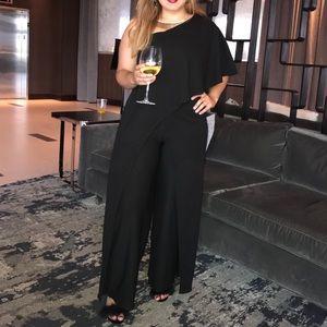 Black one sleeve Romper